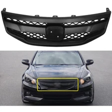 Matte Black JDM Sport Front Bumper Mesh Grill For Honda Accord 4DR Sedan 2011-12