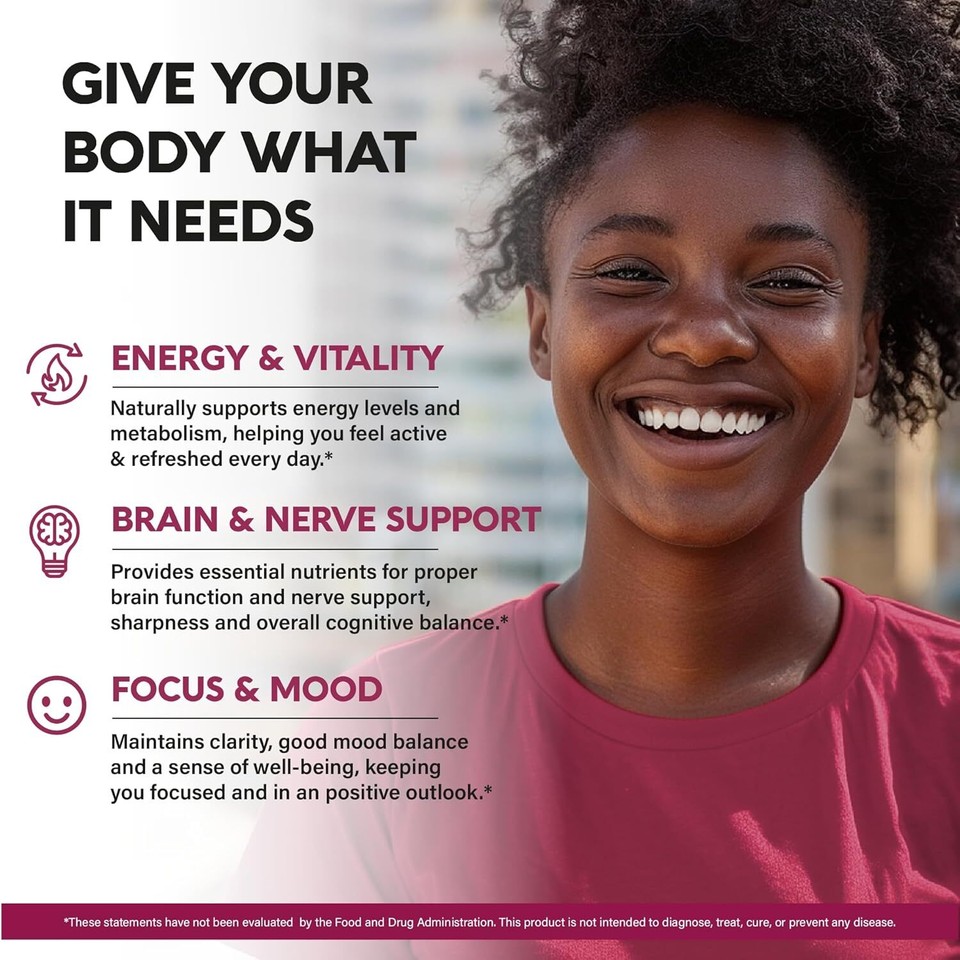 Vitamin B Complex for Men & Women - Made in USA - B-Complex: B1, B2, B3 ...