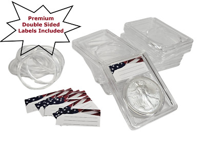 8-Pack Premium Acrylic Coin Slab Holder 40mm Sizing Ring  American Silver Eagle