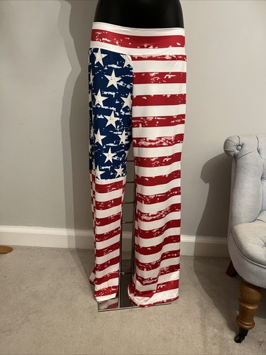 OVERMAL TROUSERS American Flag Stretch Loose Pants XL - Picture 5 of 13