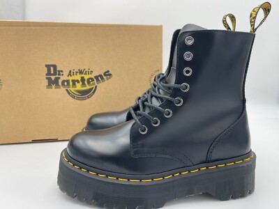 Scarpe anfibio donna DR. MARTENS jadon stivali nero polished smooth 15265001
