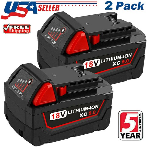 2 PACK For Milwaukee M18 Lithium XC 5.0 
