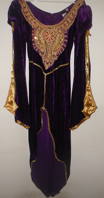 purple velvet dress costume Purple Velvet Elven Dress, Medieval Celtic Gown