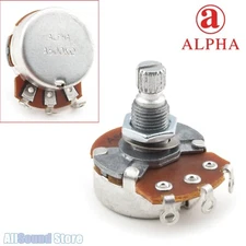 Genuine ALPHA Full Size Pot Audio/Linear 250K/500K Coarse Spline Potentiometer