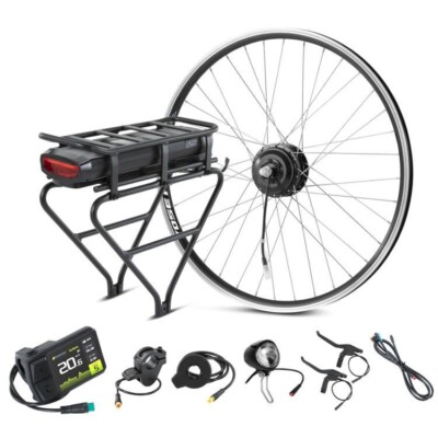 YOSE POWER E-bike Umbausatz 28'' Frontmotor 36V 250W+ Gepäckträgerakku 36V13AH
