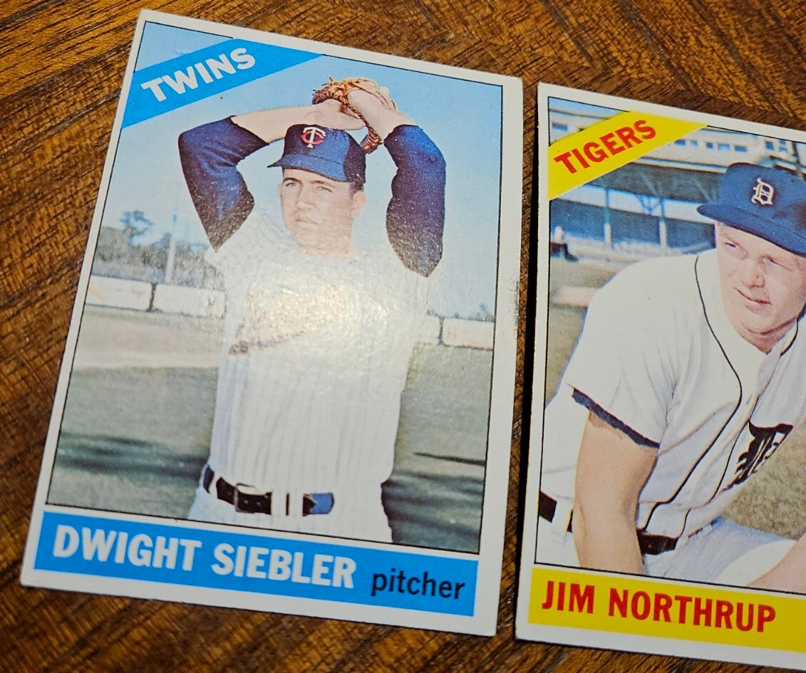 1966 TOPPS HIGH SP BASEBALL JIM NORTHRUP 554 & DWIGHT SIEBLER 546