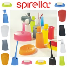 Spirella Plastic Colourful BATHROOM ACCESSORIES SET Lotion Bottle Toothbrush Cup