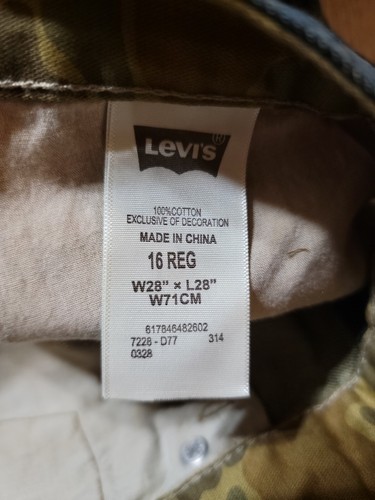 Levi's Women's Jeans 569 Loose Straight Size 16 Reg (28x28) Sewn Patches Camo - Picture 9 of 12
