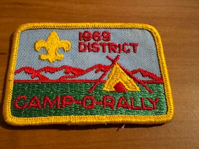 BSA, 1969 District Camp-O-Rally Generic Patch, Tee Pee/Mountains