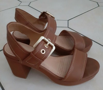 tan block heel sandals uk
