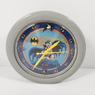 Vintage Batman Clock 1989 Electro Optix DC Comics Joker Riddler Penguin Catwoman