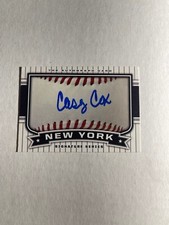 New York Yankees CASEY COX Signed Card