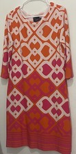 Just Taylor Woman’s Retro Multicolor 3/4 Sleeve LinedSheath Dress Sz 12 Preowned