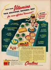 1944 Vitamin Drink Ovaltine Chocolate Vintage Print Ad Calcium Iron Protein Diet