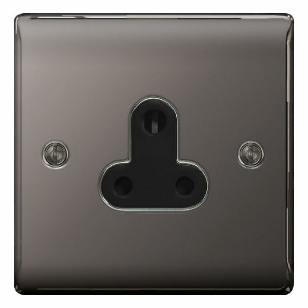 BG Nexus NBN29B Unswitched Socket Roundpin 5 Amp - 1 Gang Black Nickel