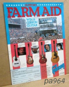 1985 GIBSON FARM AID PRINT AD - shows Willie Nelson, Charlie Daniels, B.B. King