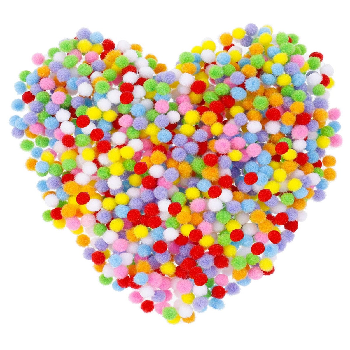 OfficeTree 500 Pompons Loisirs Creatifs 10mm - Pompon Multicolore - Grand Plaisir De Bricolage - Pompom Loisir Creatif Pour Décoration Et Party - Mini Pompon - Pompom