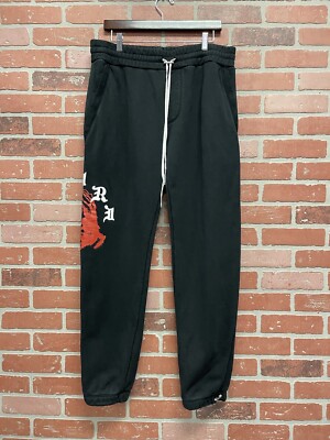 Size XL - Amiri Men s Wes Lang Solar Kings Black Sweatpants Rare 100% Authentic