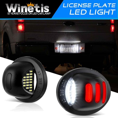 2X LED License Plate Light Tail Assembly Lamp for 1990-2014 Ford F150 F250 F350 - Foto 1 di 12