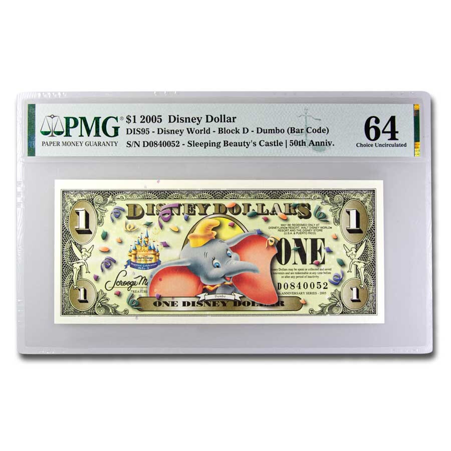 2005 $1.00 Disney Dollar 50th Anniversary Dumbo CH CU-64 EPQ PMG