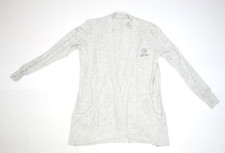 Buc-ee's Solid Knit Cardigan Heather Grey Lightweight Open Front Womens Medium