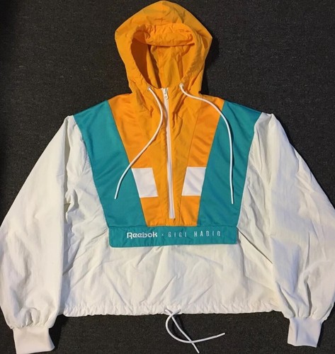 Reebok X Gigi Hadid Colorblock Jacket M Beach Surf Skate Hip Hop Vaporwave Y2K