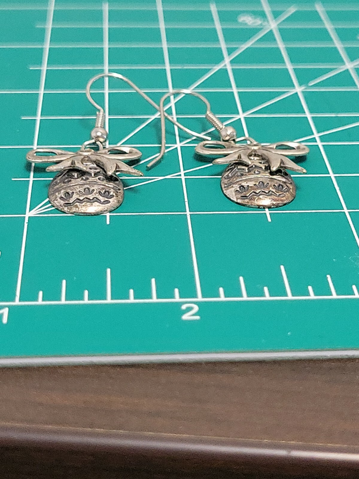 Vintage Easter Earrings Easter Egg with Bow Dangl… - image 8