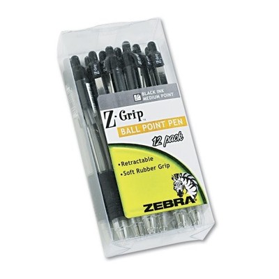 Zebra Pen ZEB22210 Z-Grip Ballpoint Pen Black 1mm Retractable