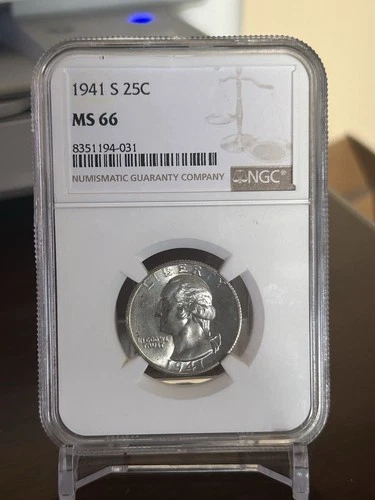 1941 S Washington Quarter   NGC  MS66