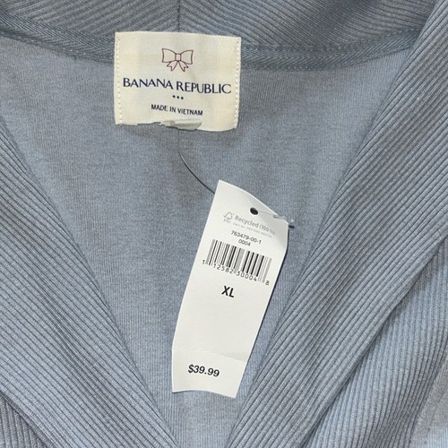 Banana Republic graues Shirt Stretch V-Ausschnitt klassisch Langarm Oberteil Damen Gr. XL - Bild 2 von 6