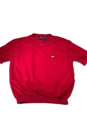 Masters Collection Windbreaker Mens large v neck Red Golf Pullover