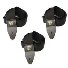 Ernie Ball Guitar Strap Polypro Black Nylon Wide Value 3 Pack Bundle