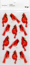 Cardinals, red birds, 3D scrapbook stickers, 4x7" - Recollections 665625