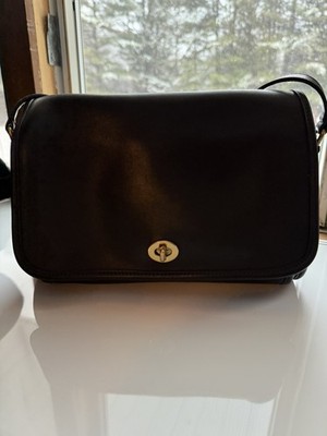 COACH VINTAGE RIDGEFIELD FLAP BLACK SHOULDER BAG 9812 | eBay