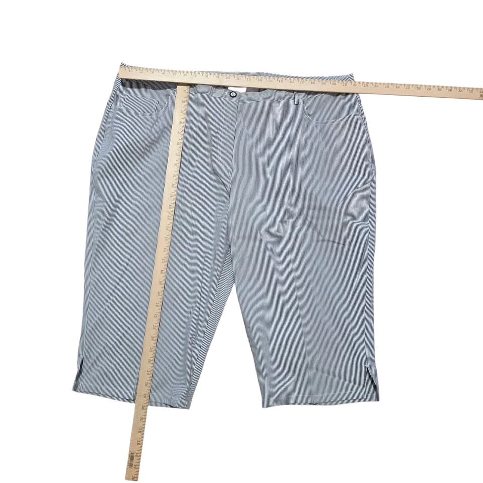 Ruby Rd Women's Striped Cropped Capris with Side Slits Size 22W - Image 3 of 4