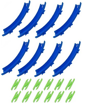 8 Curve Track Pieces Compatible with Hot Wheels Curved Corner