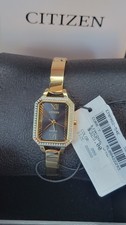 Citizen Silhouette Crystal Women's Eco-Drive Gold Jewelry Watch 23MM EM0982-54E