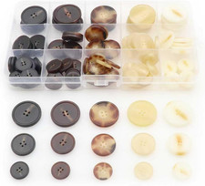 110Pcs Mixed Sewing Buttons, 4-Hole Craft Round Bulk Buttons for Clothes