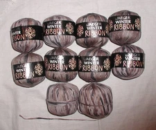 Vintage Jaeger Winter Ribbon Yarn, Made Italy, Color 750, Lot of 10 Balls