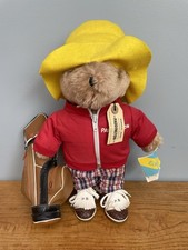Eden Toys Paddington Bear Golfer 14" Tall, Vintage 1981 Golf Bag