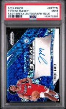 2024 PANINI PRIZM FAST BREAK AUTOS BLUE #FBTYM TYRESE MAXEY 30/49 PSA 9