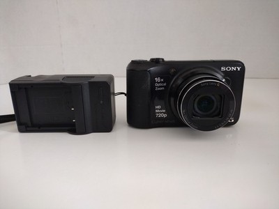 Sony Cyber-Shot DSC H90 Digital Camera 16.1MP 16x Optical Zoom Black W/ Charger