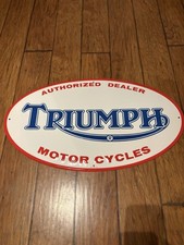 Triumph Authorized Dealer Sign Metal Sign 31 X 18 Made By Metall Sign Werks