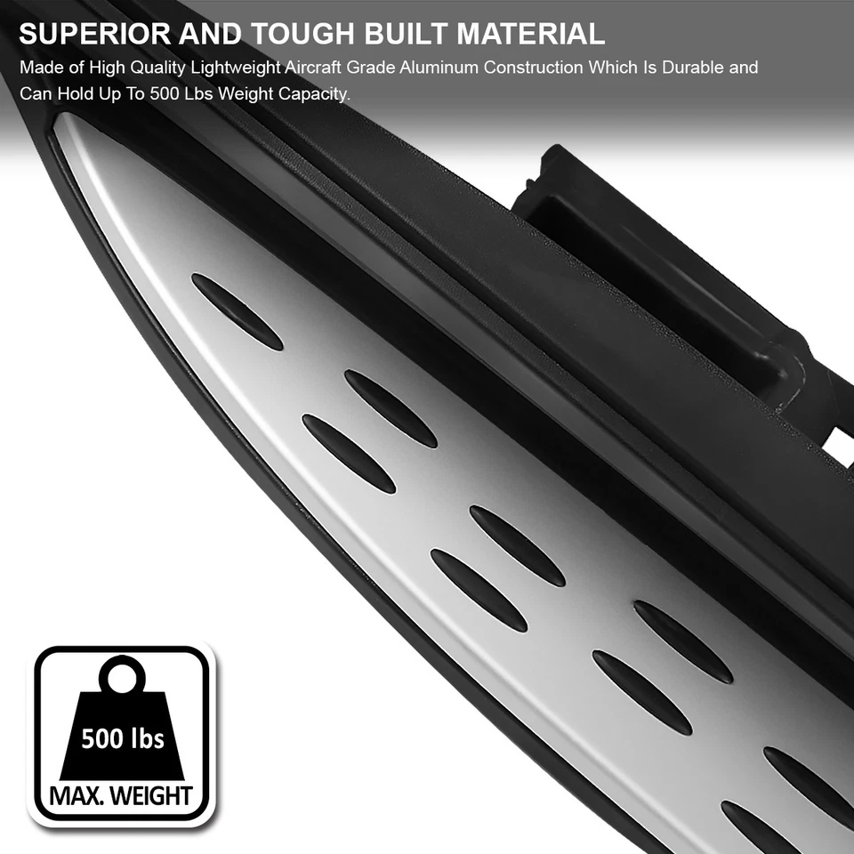 Fits 2013-2018 Mercedes-Benz GL450 GLS X166 Aluminum Running Board Side Step Bar - Image 3 of 4