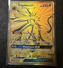 GOLD FULL ART Solgaleo GX ULTRA RARE Pokemon SM104a Hidden Fate Black Star Promo on eBay