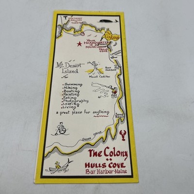 Vintage Brochure The Colony Hulls Cove Bar Harbor Maine