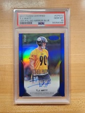 2017 Panini Certified Mirror Blue T.J. Watt Rookie Auto 39/50 PSA 10 #CPS-TJ