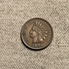 1901 Indian Head Cent AU+ ALMOST UNC Circulated Cleaned Condition MM008