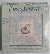 Vintage Dimensions Daydreams Cross Stitch Kit 72605 Sunlit Shells 8  x8" Coastal