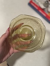 Vintage Madrid Amber Depression Glass 5" Fruit / Dessert Bowl By Federal Glass